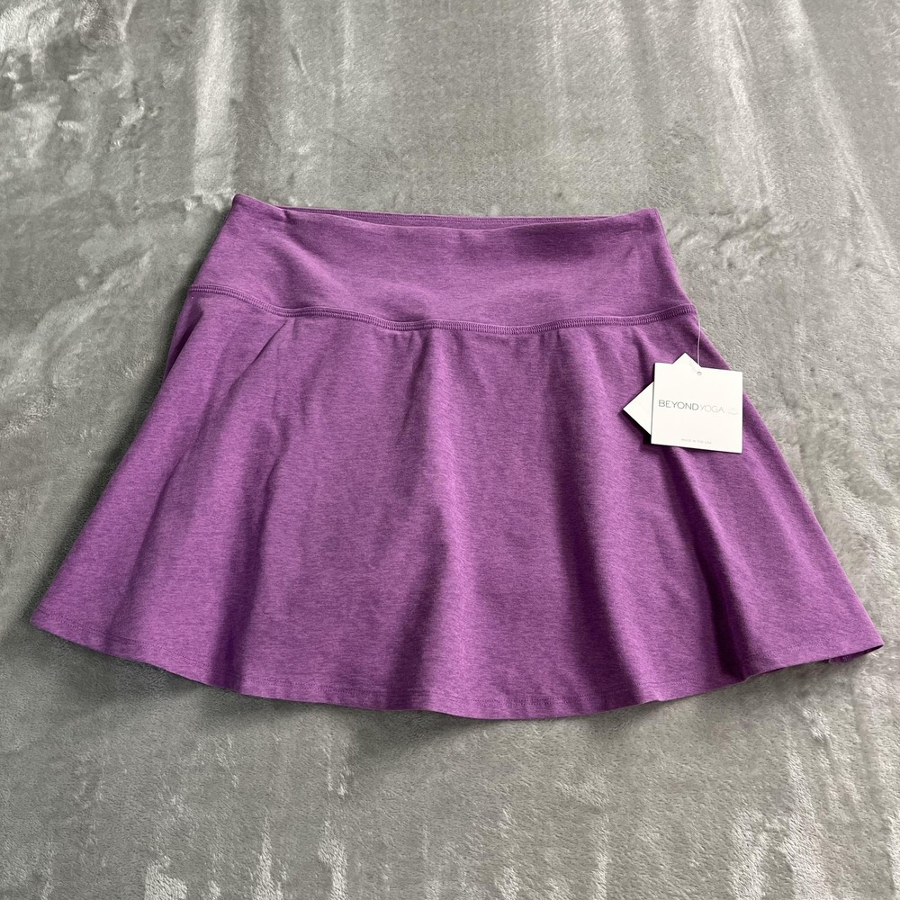 Beyond Yoga Skort Womens XL Purple Heather Pull On Built In Shorts Yoga Athletic